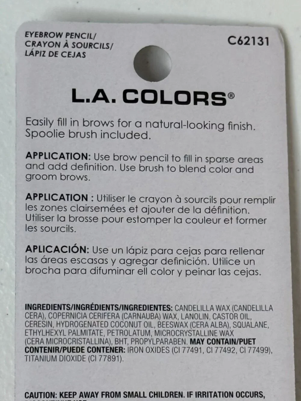 L.A. Colors Brow Pencil Dark Blonde C62131 With Spoolie New